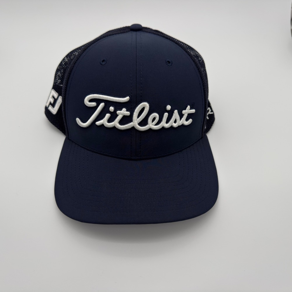 Titleist Pro V1 FootJoy FJ Trucker Snapback Golf Hat Navy Blue Adjustable